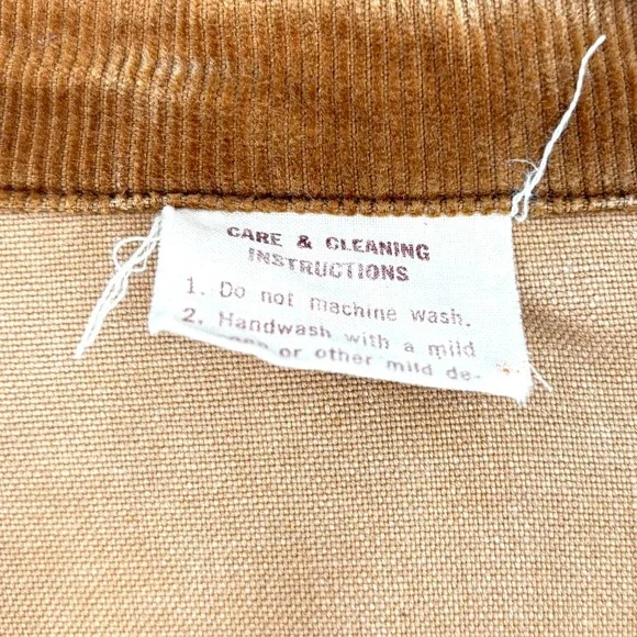 Vintage Sears Field Jacket Canvas Corduroy Collar Button Front Workwear Tan Sz M - Picture 3 of 16